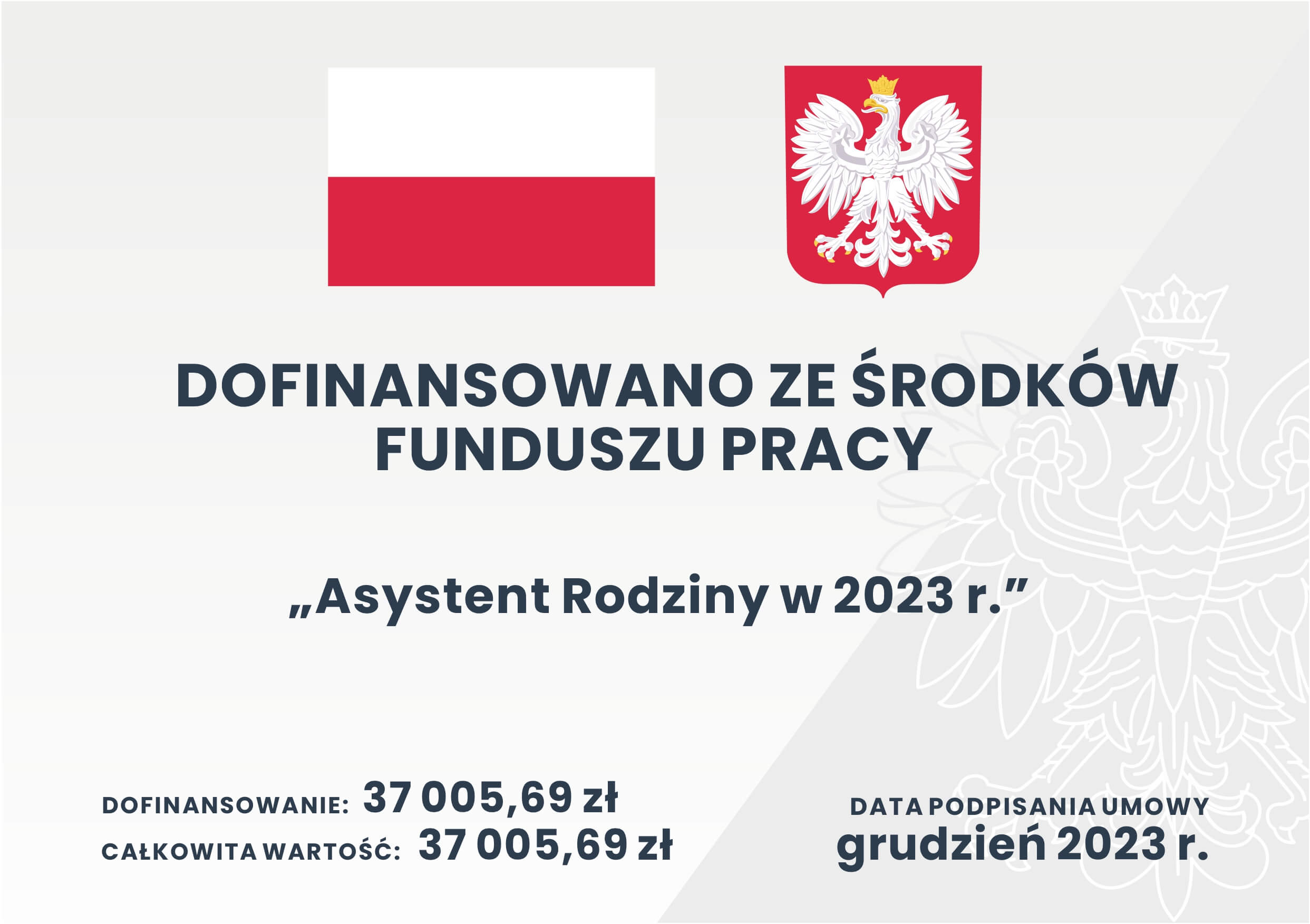 tabliczka dofinansowanie asystent rodziny 2023