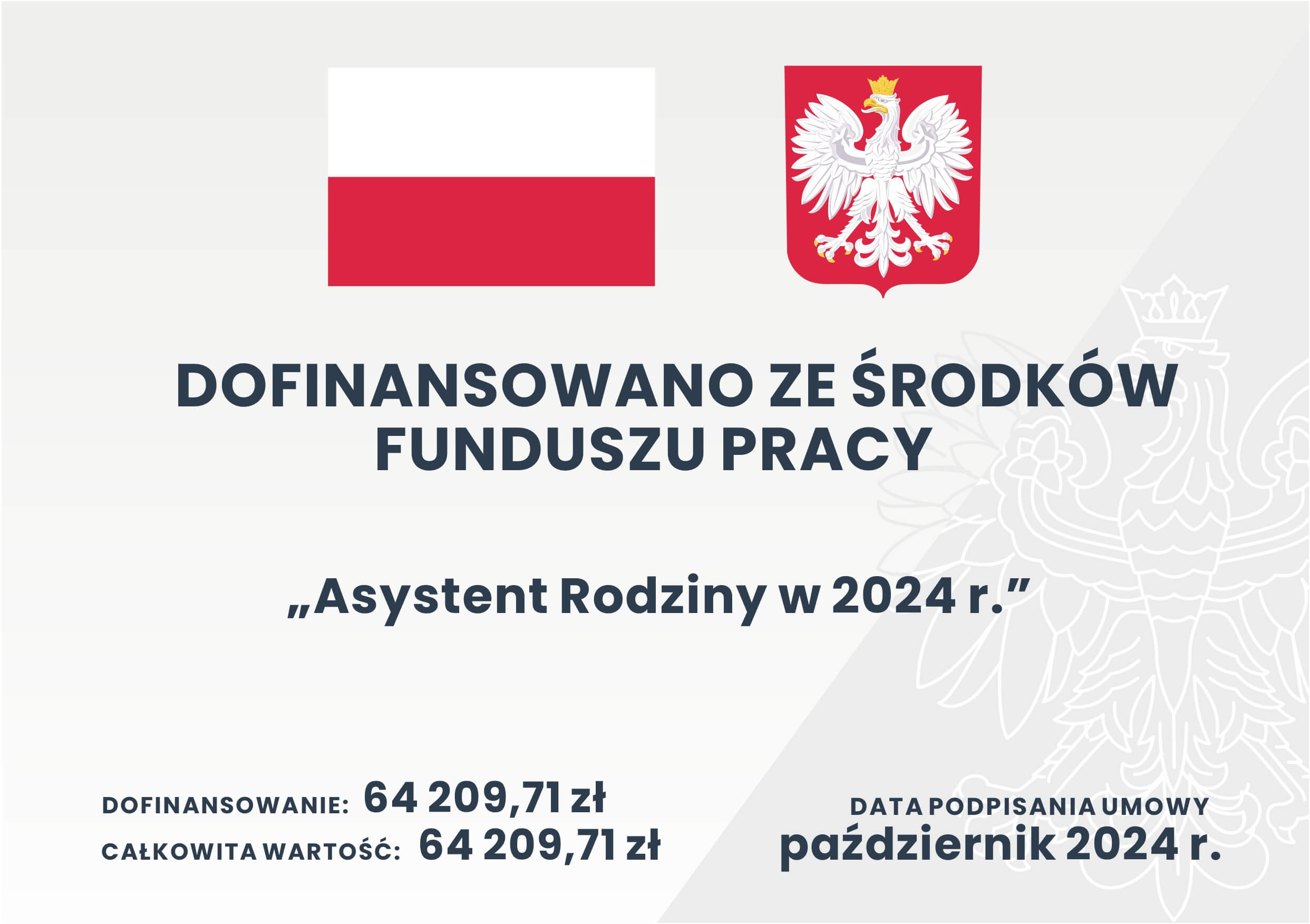 tabliczka dofinansowanie asystent rodziny 2024