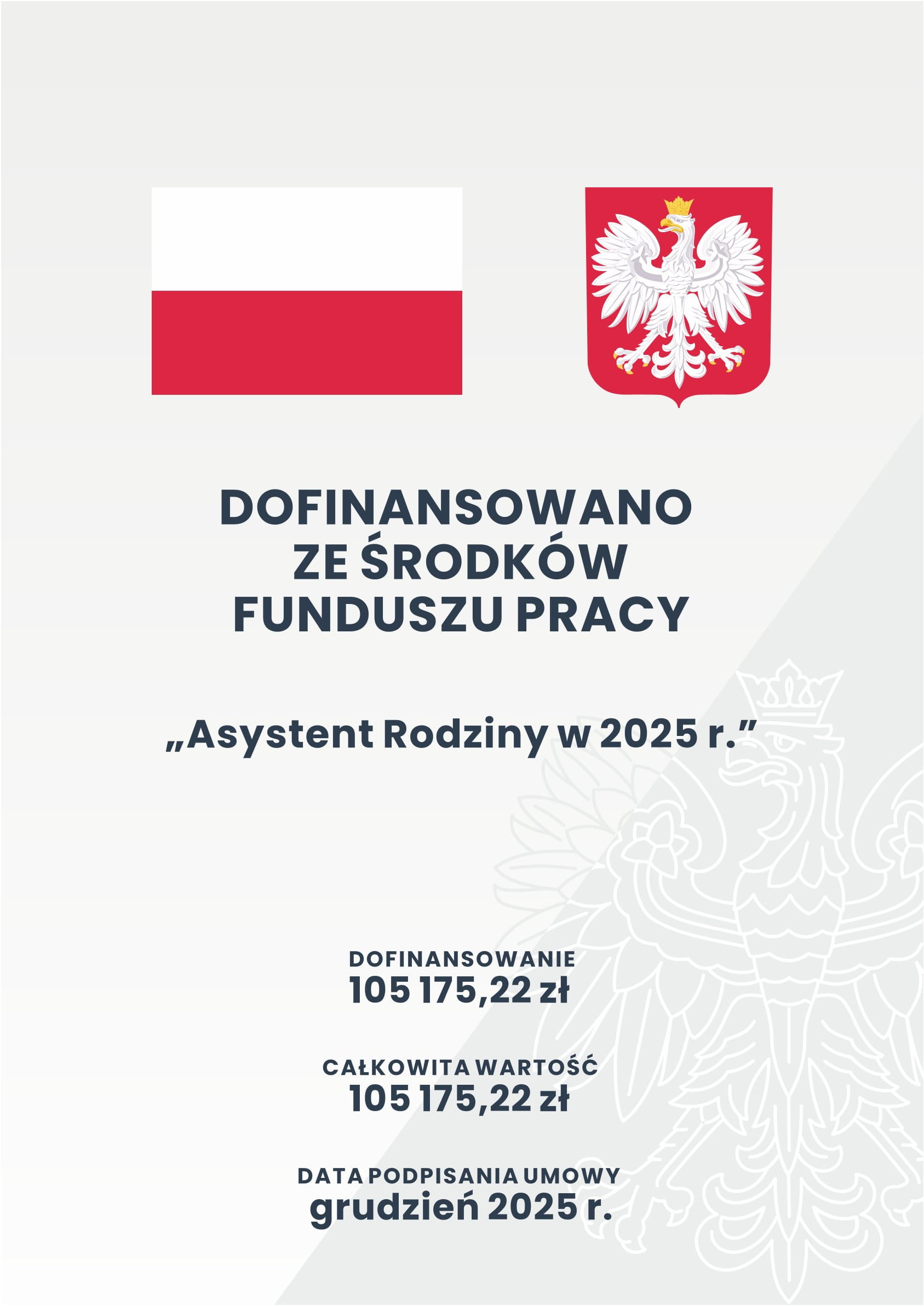 tabliczka dofinansowanie asystent rodziny 2025